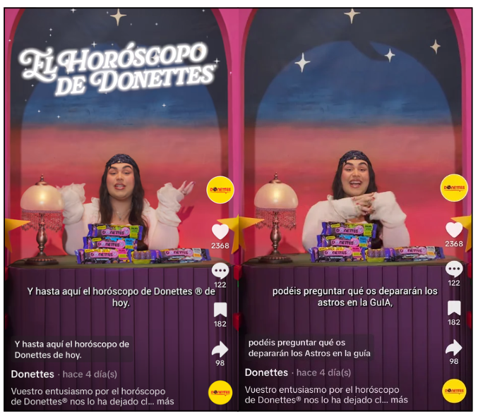 Dan Reville en vídeos de TikTok promoviendo la edición Horóscopo